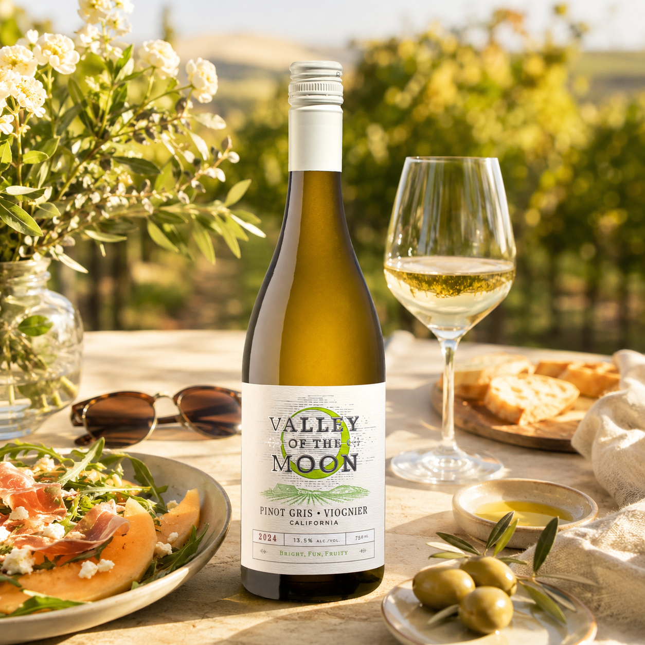 Valley of the Moon Pinot Gris - Viognier summer table setting
