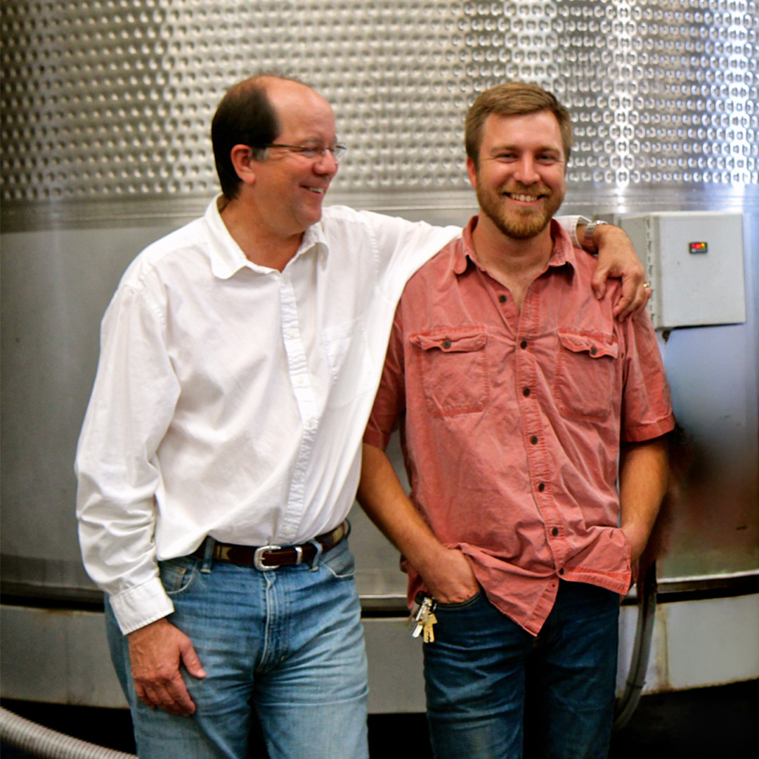 Rob and Ian in Winery